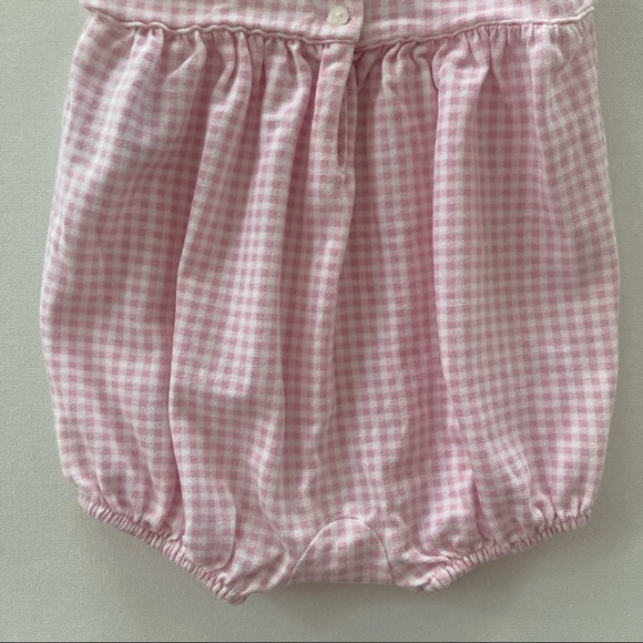 Ralph Lauren Baby Girl 3 Months Pink Plaid Ruffle Romper Spring Summer - Picture 2 of 8